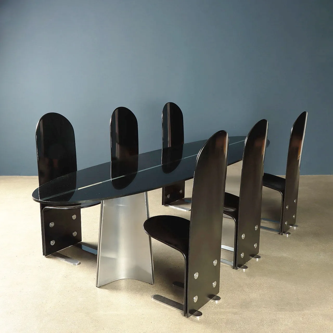 6 Pellicano chairs by Luigi Saccardo for Arrmet, 1980s 9