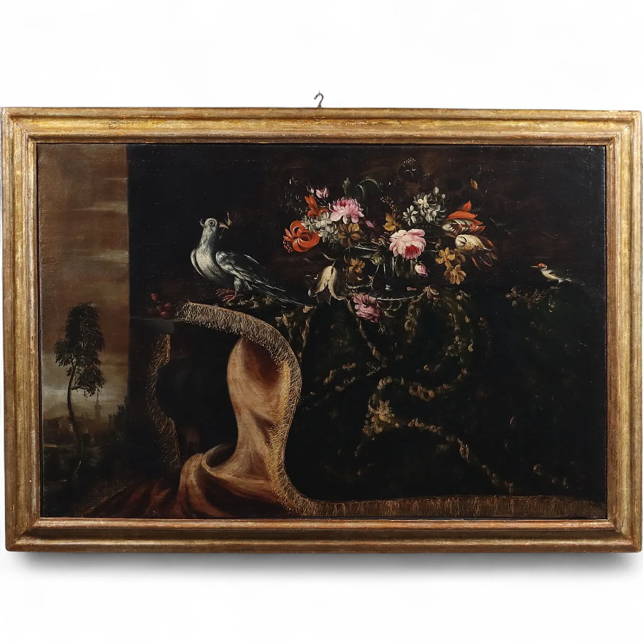 Still Life with Flowers and Birds, oil on canvas, 17th century 11