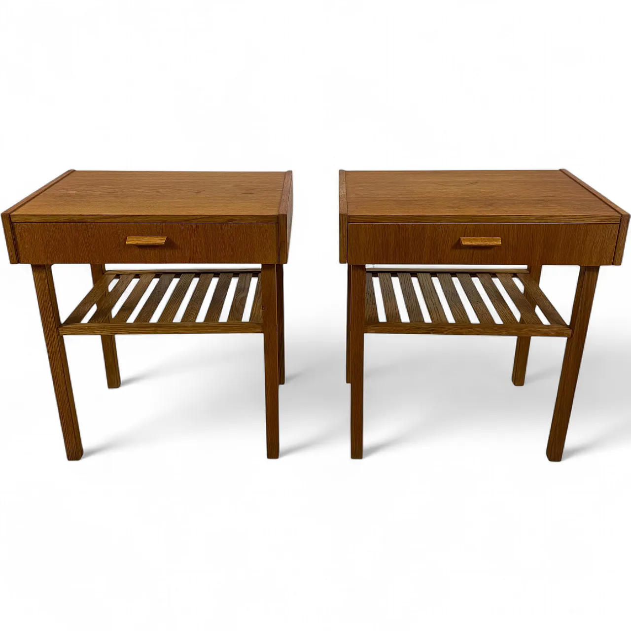 Pair of Swedish teak bedside tables with Scandinavian design, 1960s 9