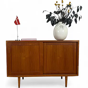 Danish teak sideboard with sliding doors, 1960s