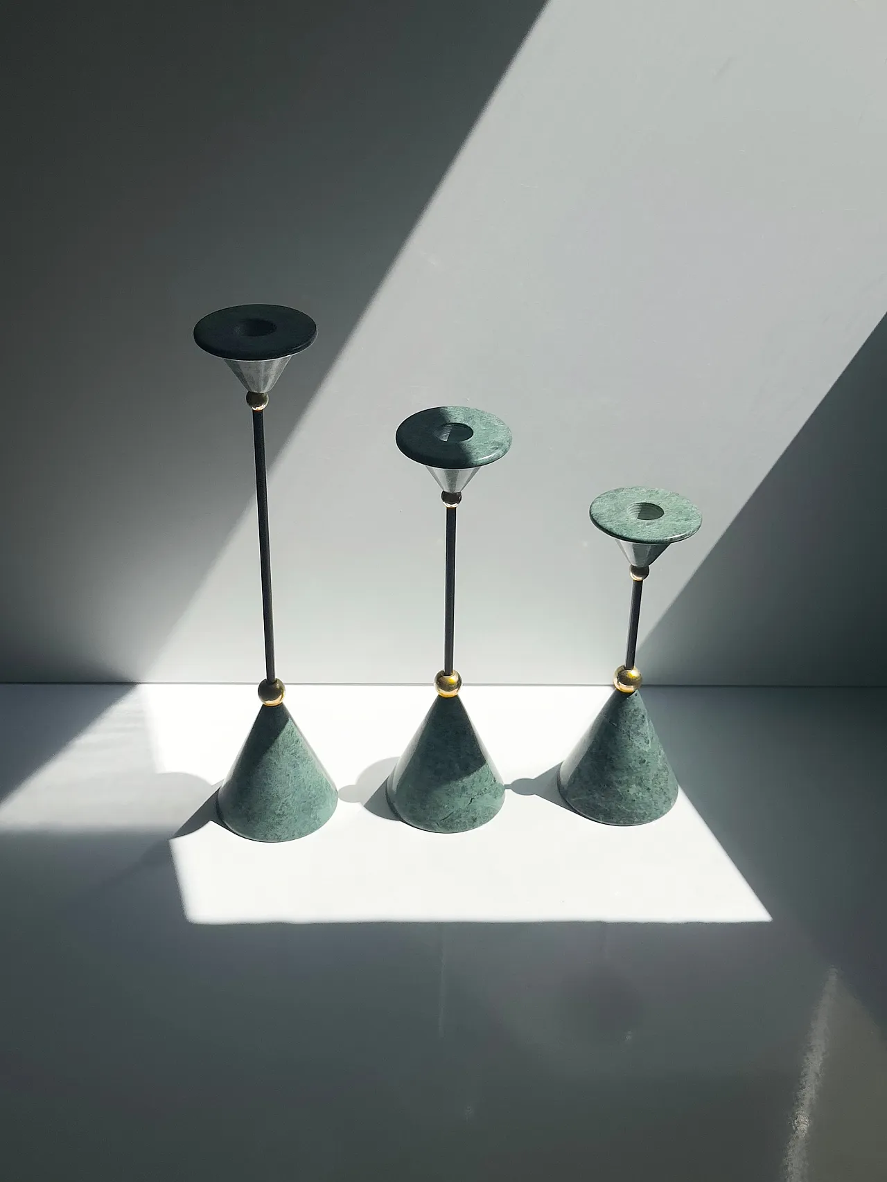 Set of 3 postmodern candlesticks attributed to Christian de Beaumont 3