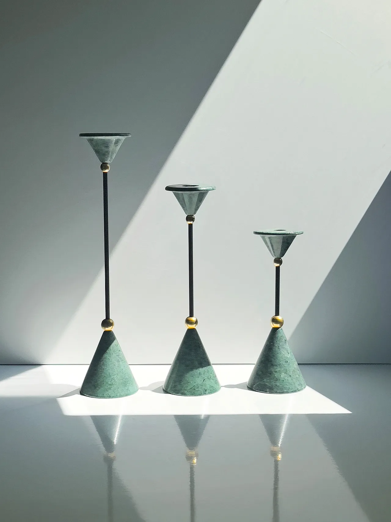 Set of 3 postmodern candlesticks attributed to Christian de Beaumont 5