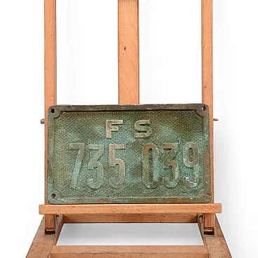 Bronze railway train plate, 20th century