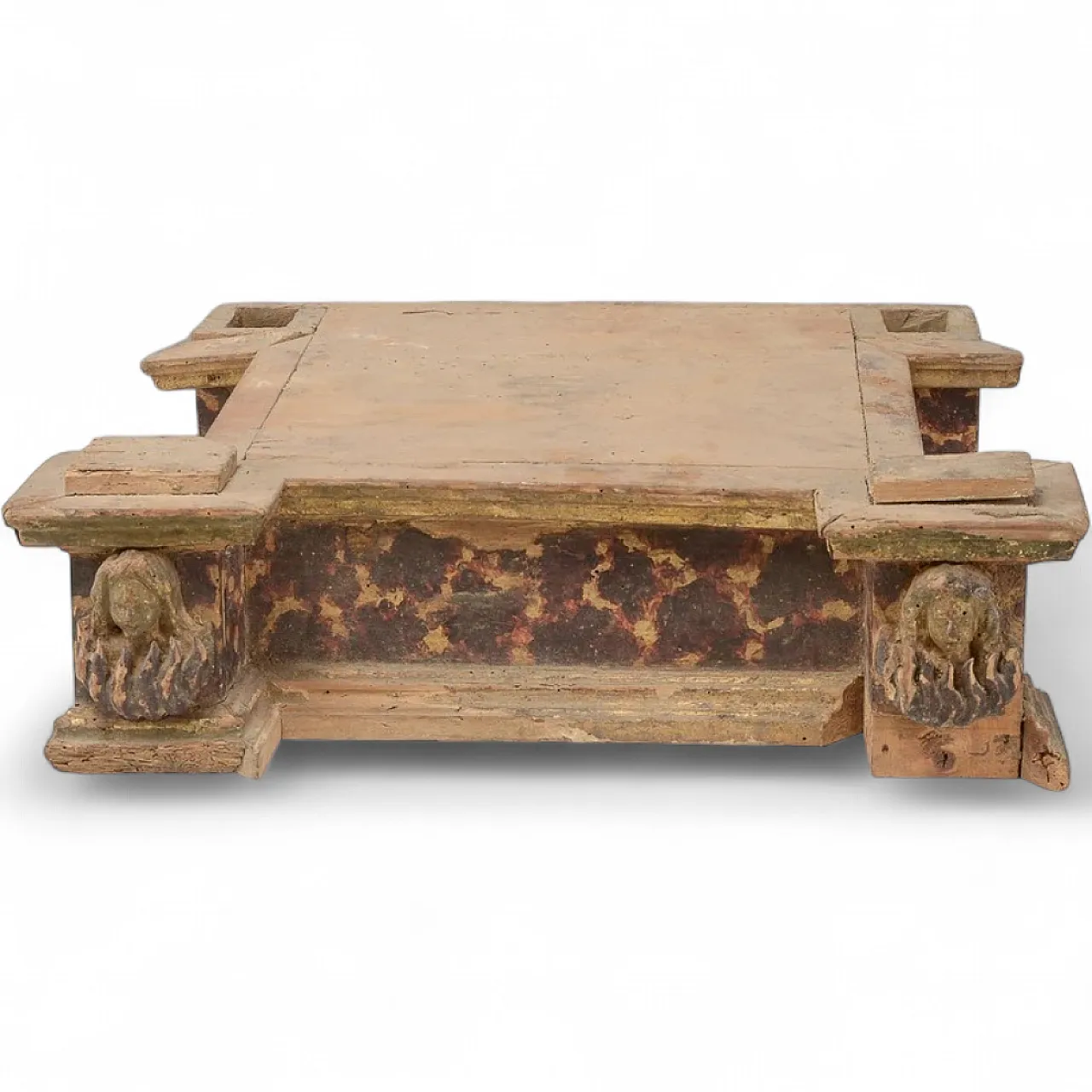 Lacquered wooden base with burning souls from purgatory, 18th century 7