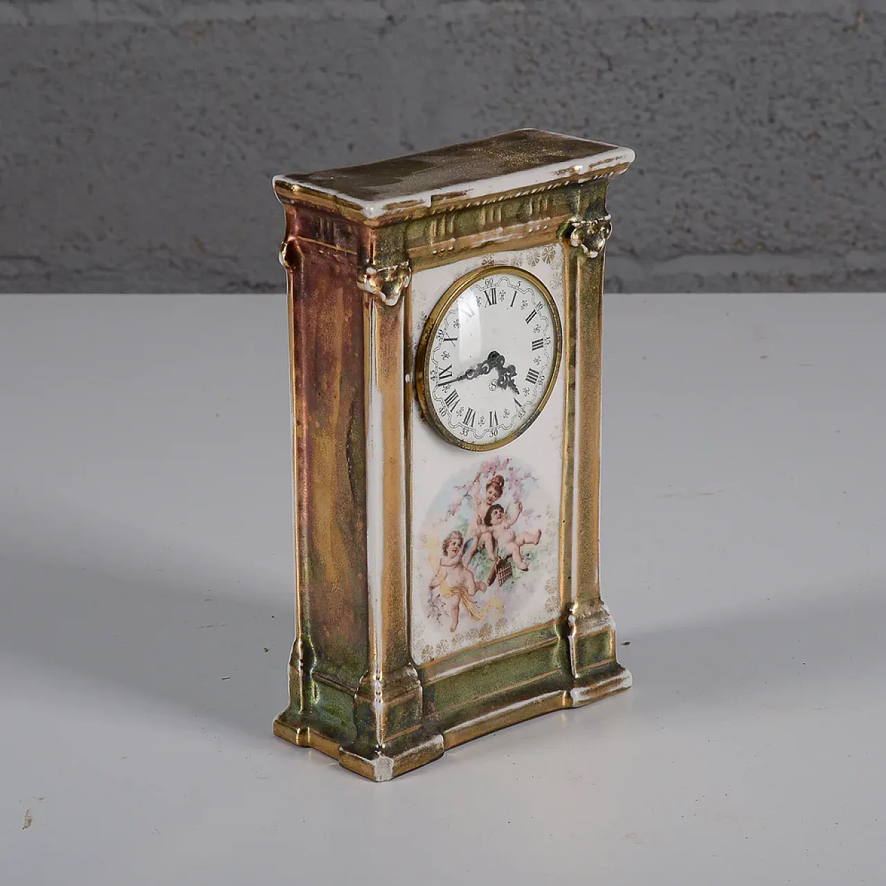 Lacquered ceramic side clock, 19th century 2