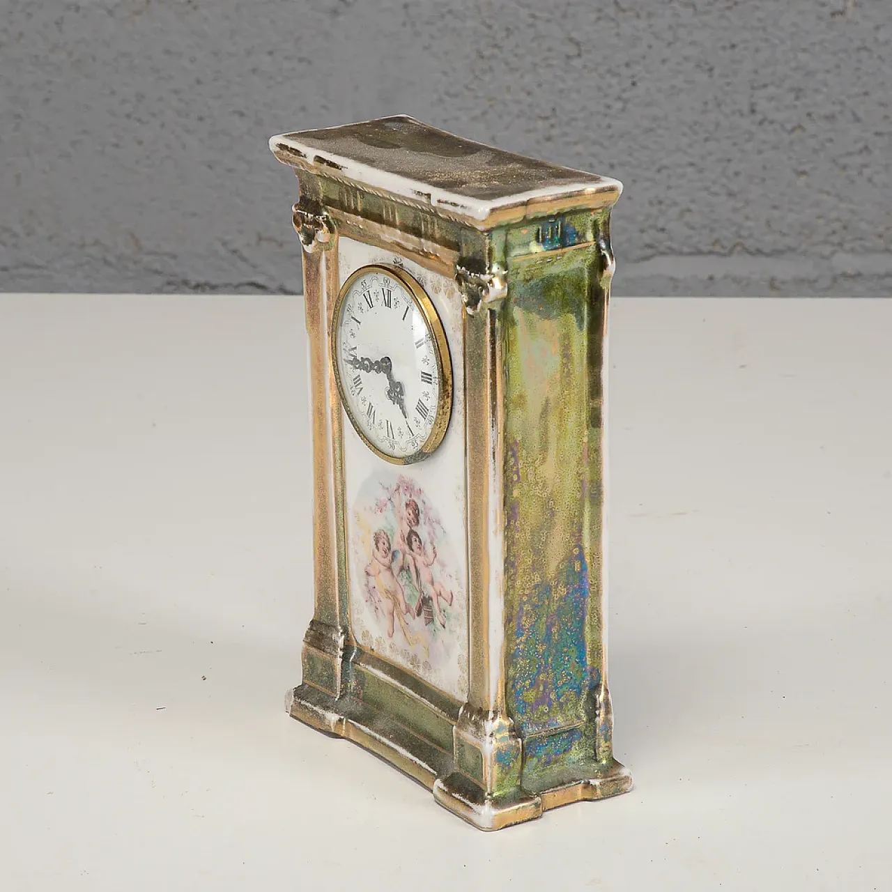 Lacquered ceramic side clock, 19th century 3