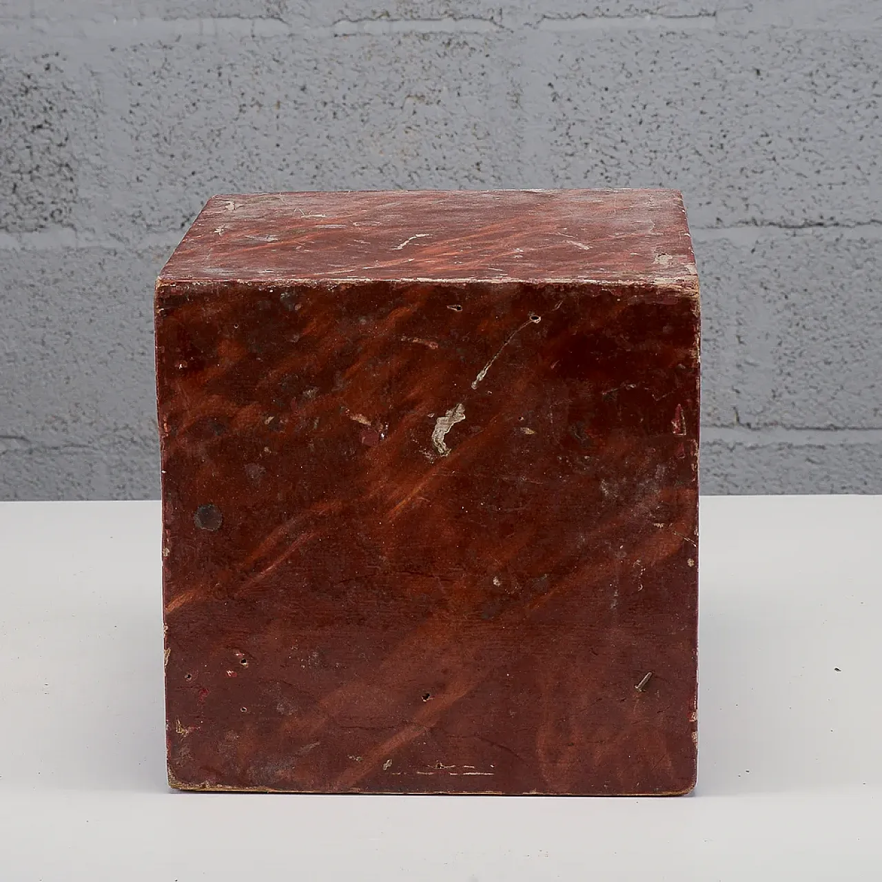 Lacquered wooden cube, support base, 20th century 7