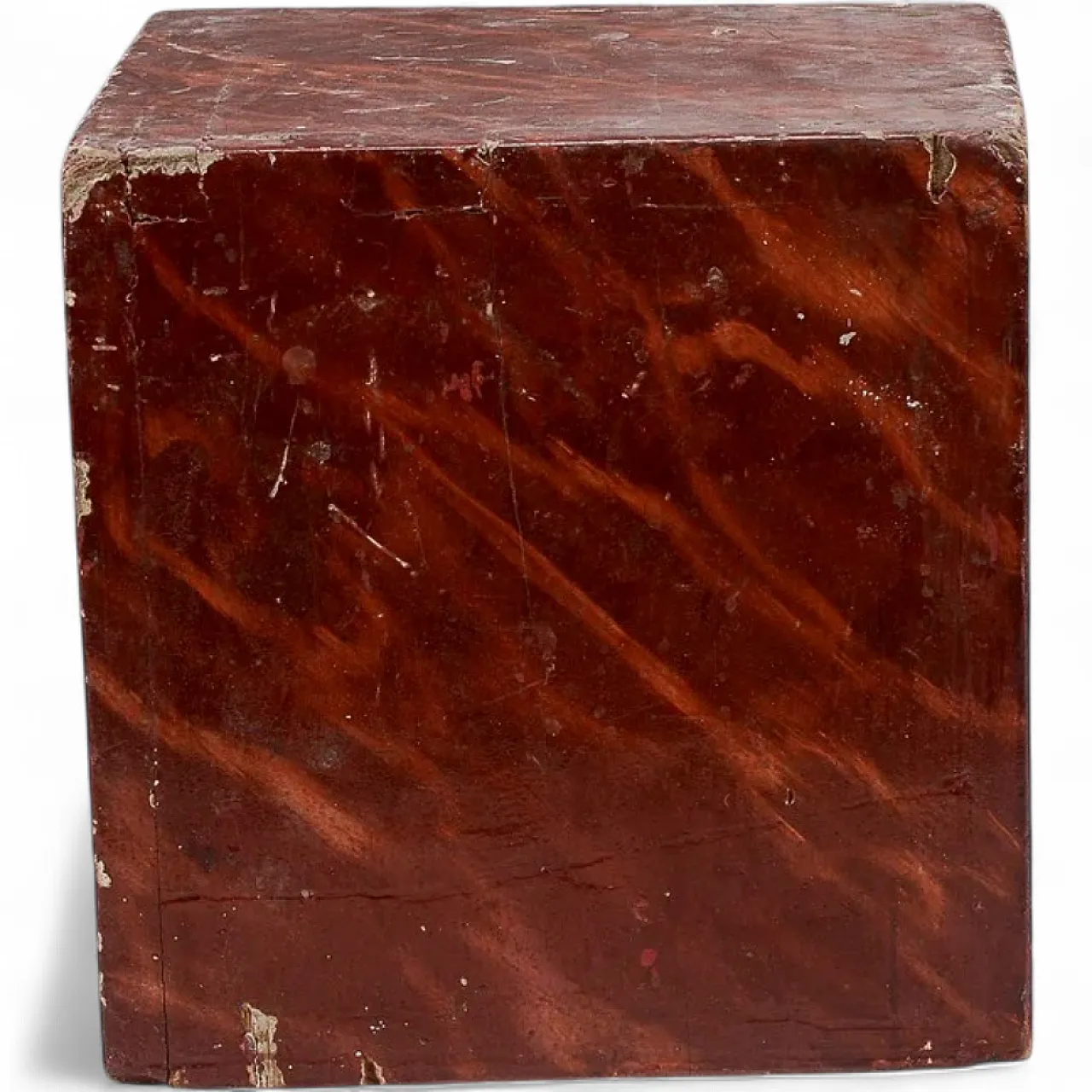 Lacquered wooden cube, support base, 20th century 8