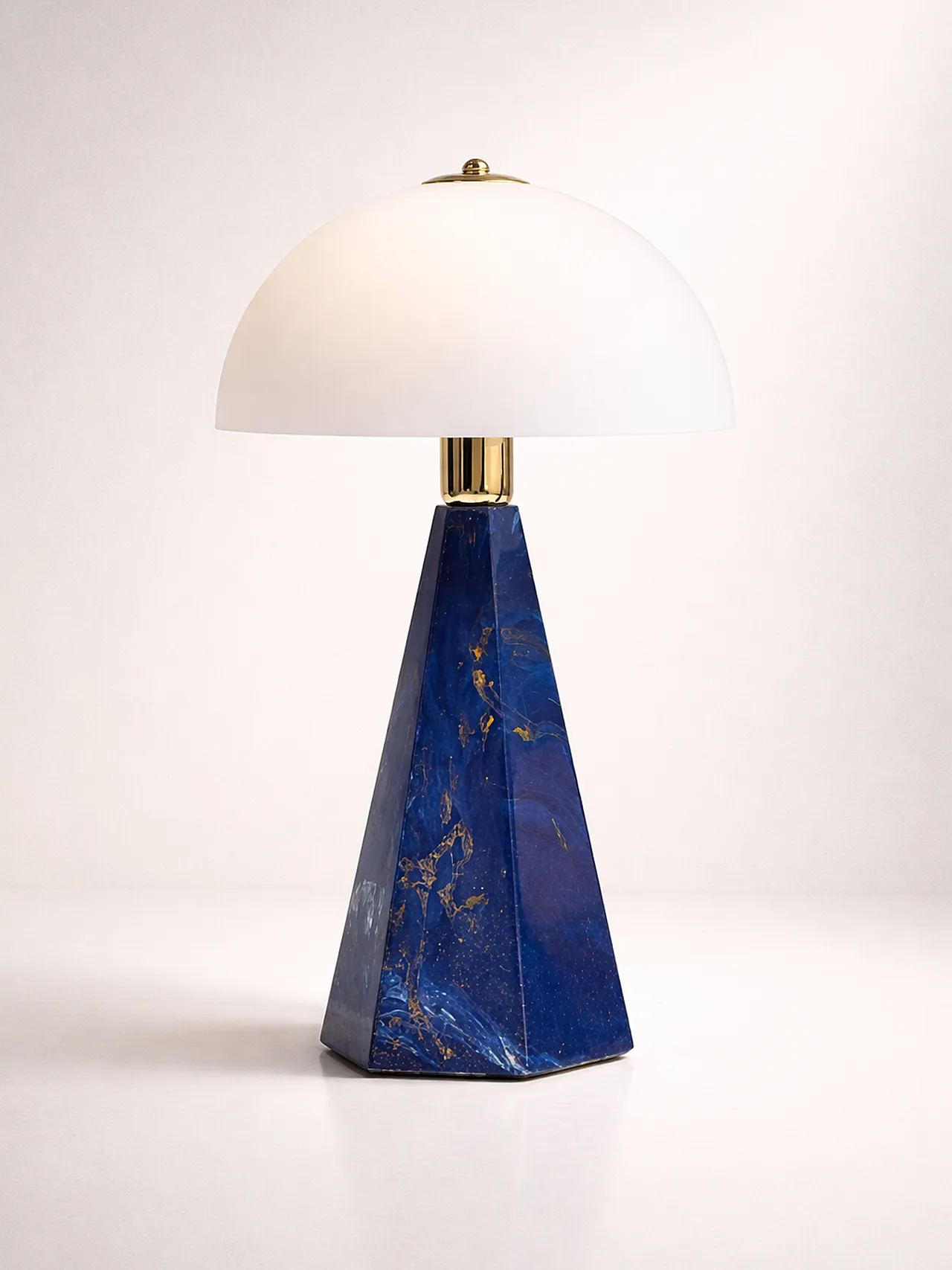 Coppia di lampade da tavolo in marmo blu, postmoderne, anni '90 1