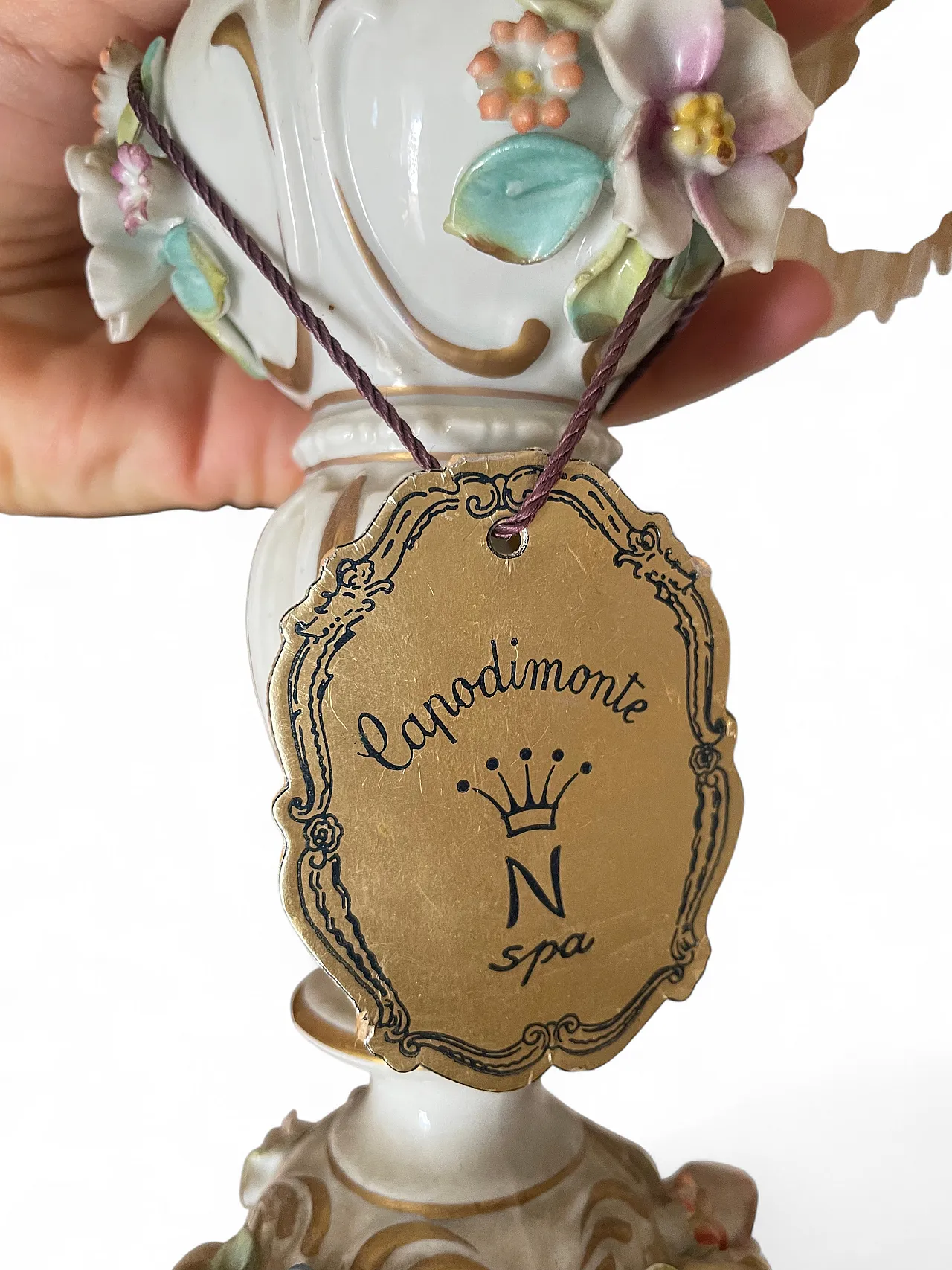 Capodimonte S.p.A. porcelain table lamp, 1960s 5