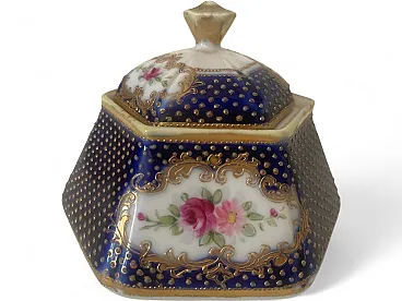Noritake “Komaru Mark” blue and gold porcelain lidded vase, 1930s