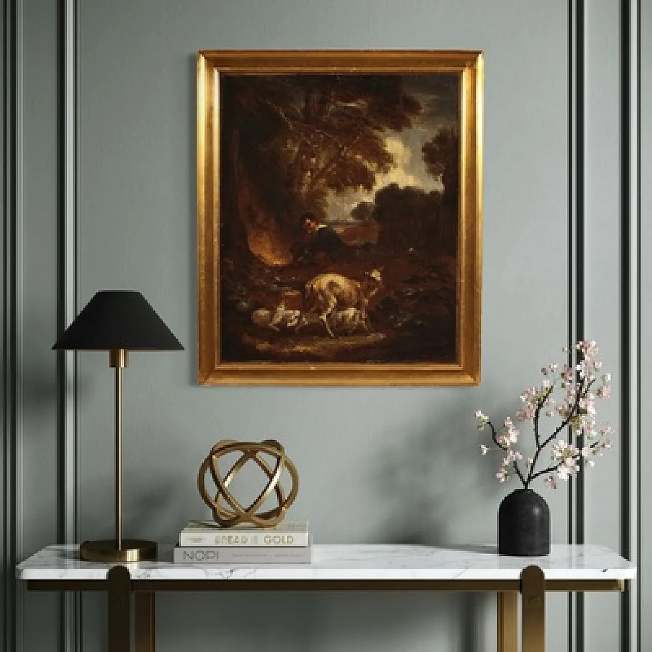 18th century English painting, pastoral landscape 14