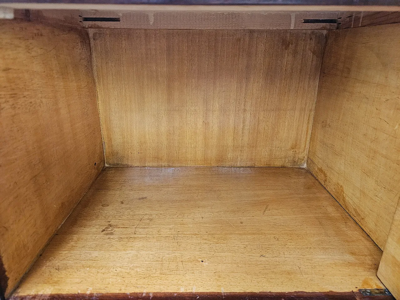 Pair of oak bedside tables with glass tops, 1960s 14