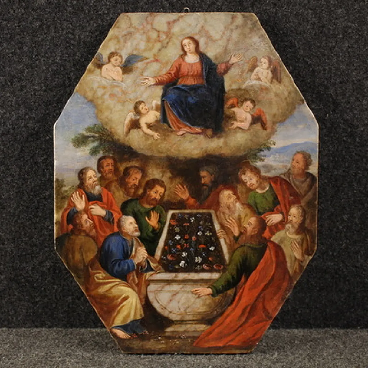 Dipinto ad olio su marmo, '500 1