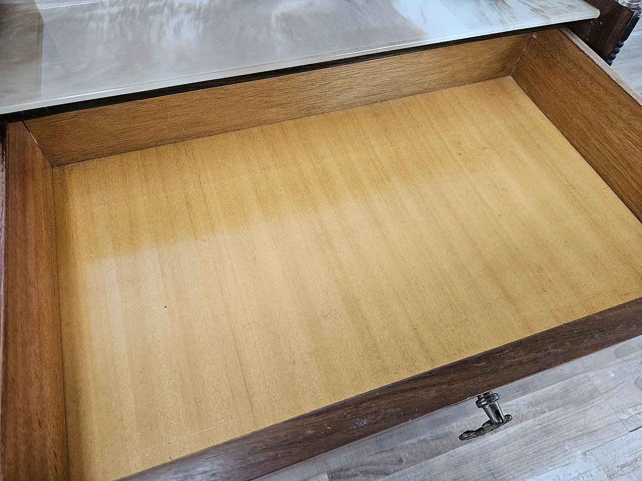 Pair of Mid-Century Mahogany Nightstands with Glass Top, 1960s 18