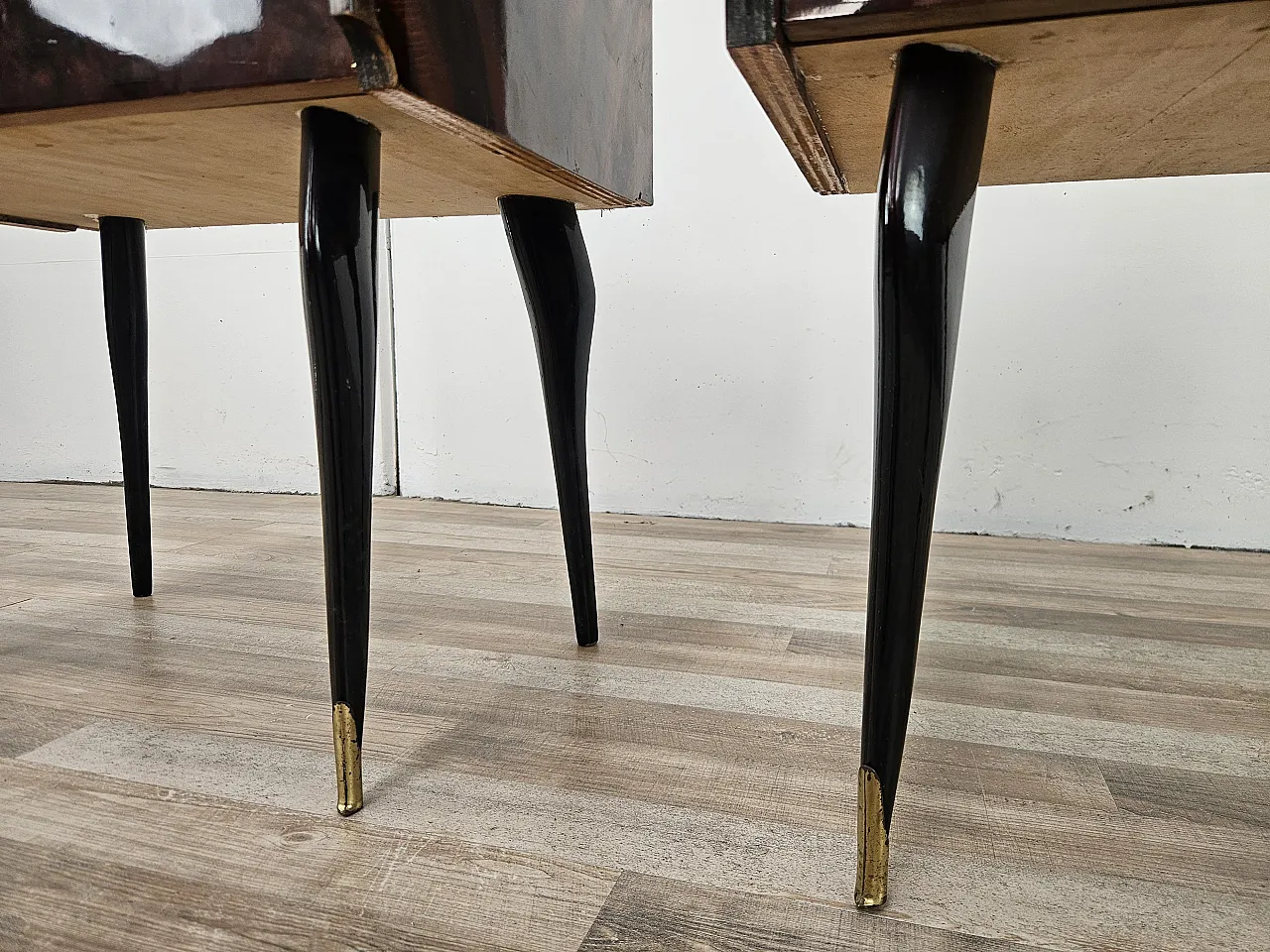 Pair of Mid-Century Mahogany Nightstands with Glass Top, 1960s 20