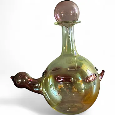 Glass duck-shaped decanter, 1980s