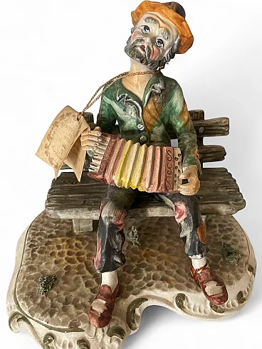 Capodimonte Figurine The Organ Grinder - 20th Century Porcelain