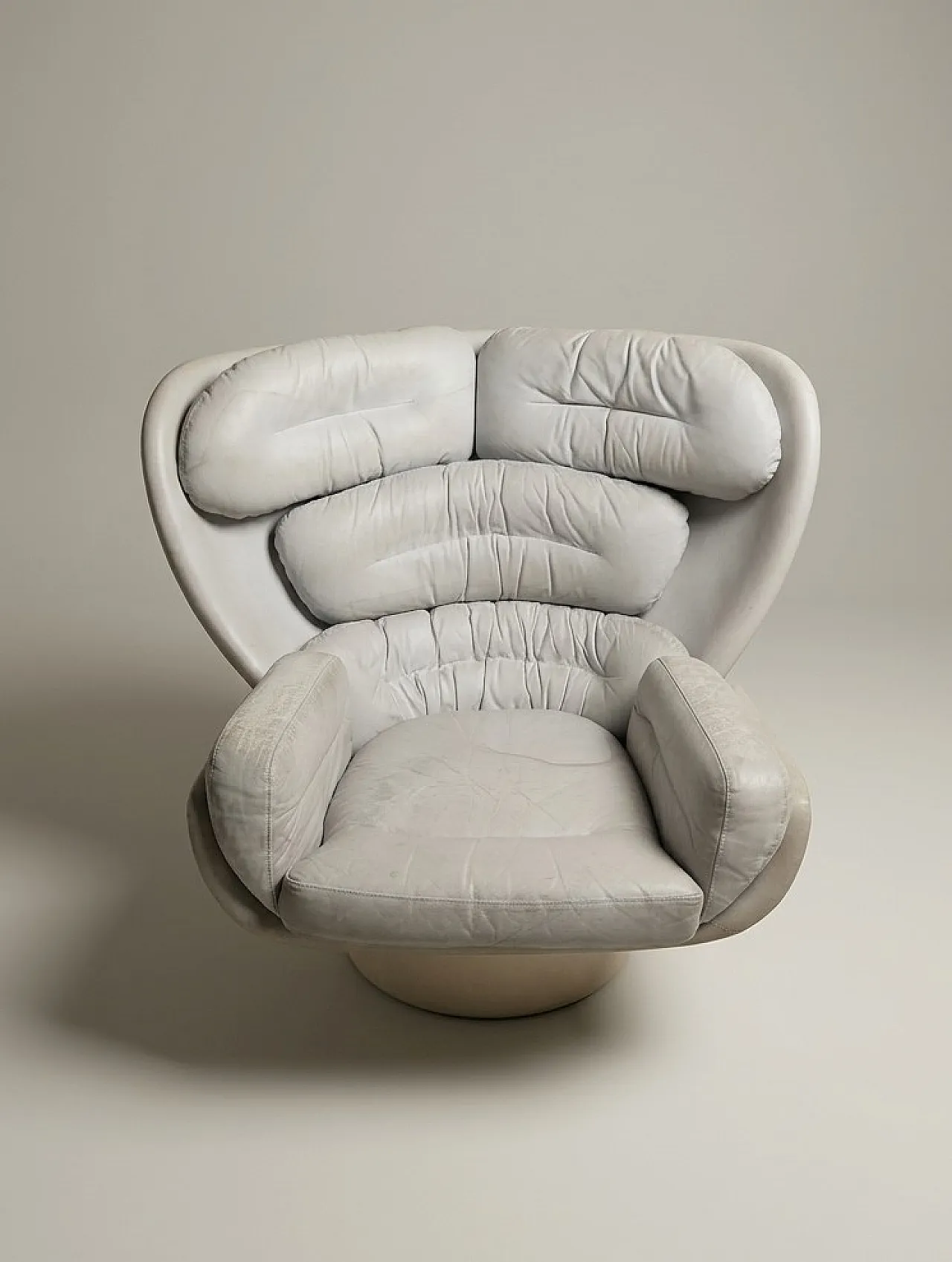 Elda white leather armchair by Joe Colombo for Comfort 60s 3