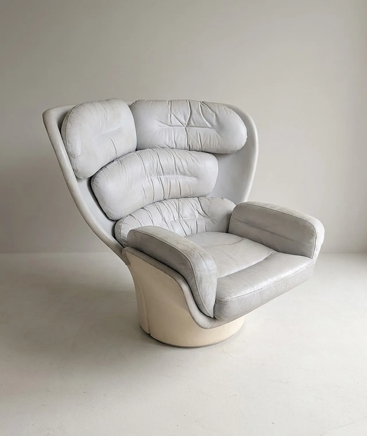 Elda white leather armchair by Joe Colombo for Comfort 60s 4