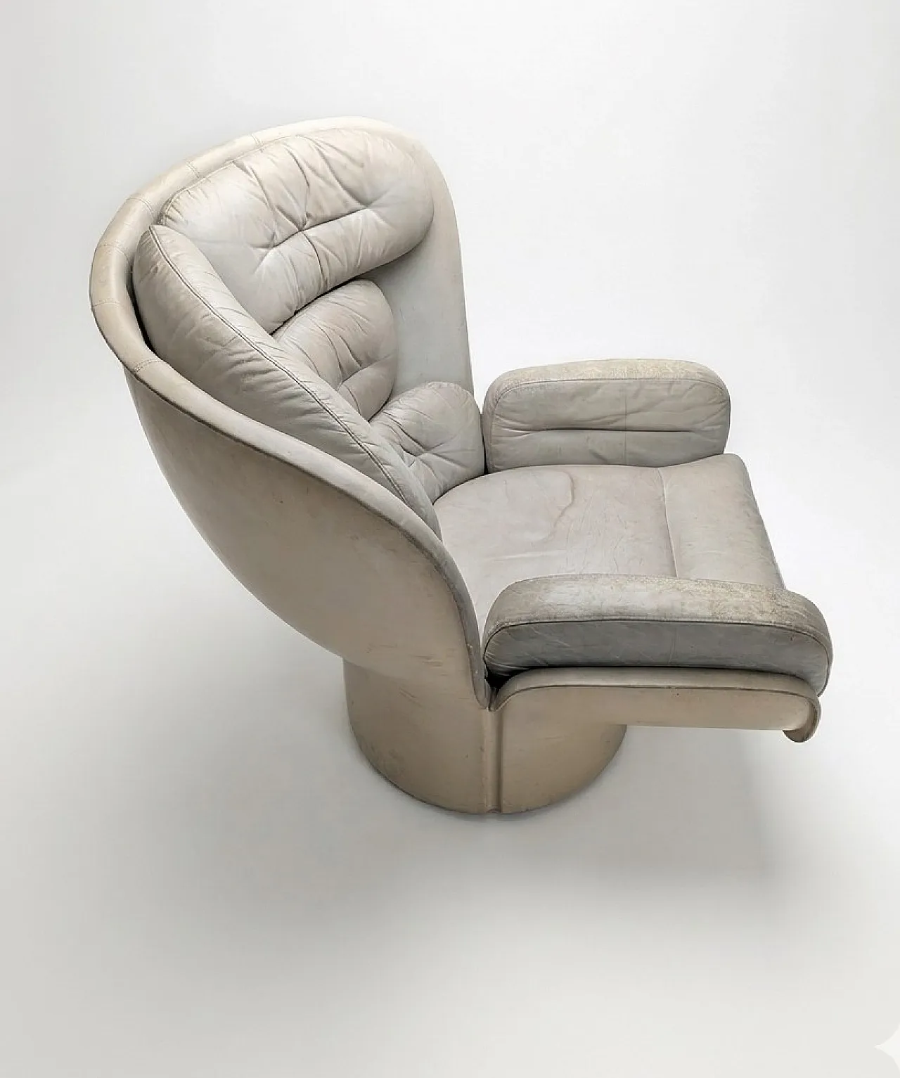 Elda white leather armchair by Joe Colombo for Comfort 60s 5