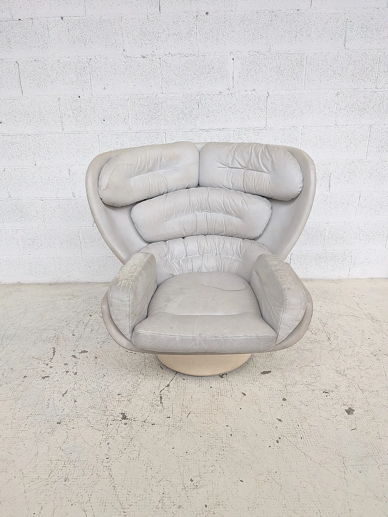 Elda white leather armchair by Joe Colombo for Comfort 60s 8