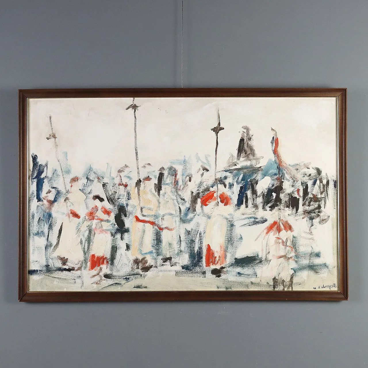 Painting by Fernando Wamprechts, oil on canvas, 20th century 1