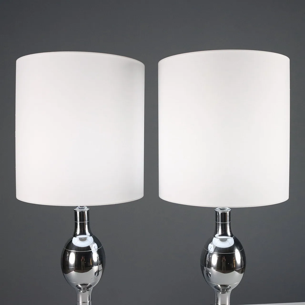 Chrome metal table lamps, late 20th century 3