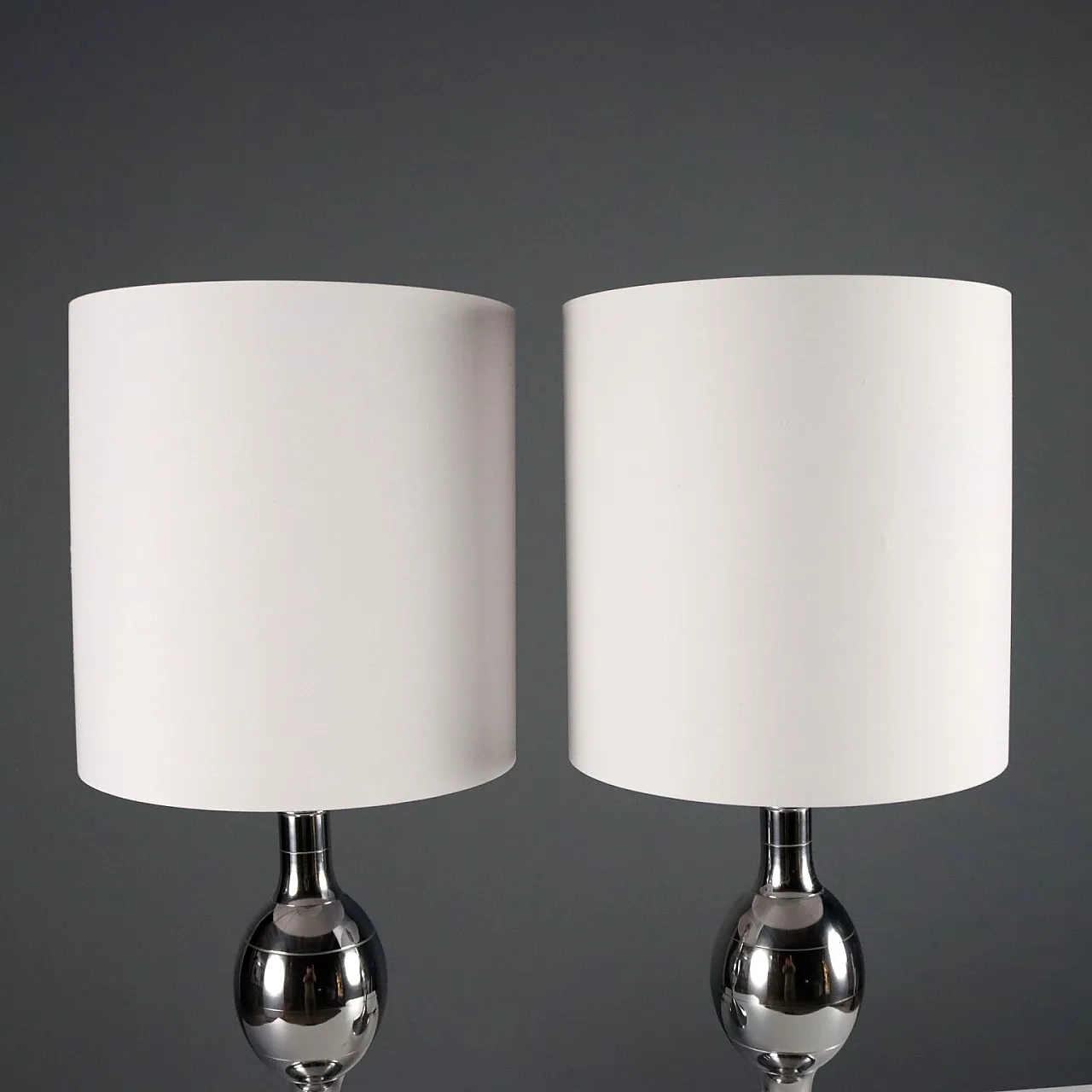 Chrome metal table lamps, late 20th century 5