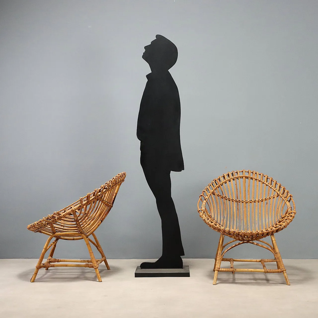 Pair of bamboo armchairs, 1960s 2