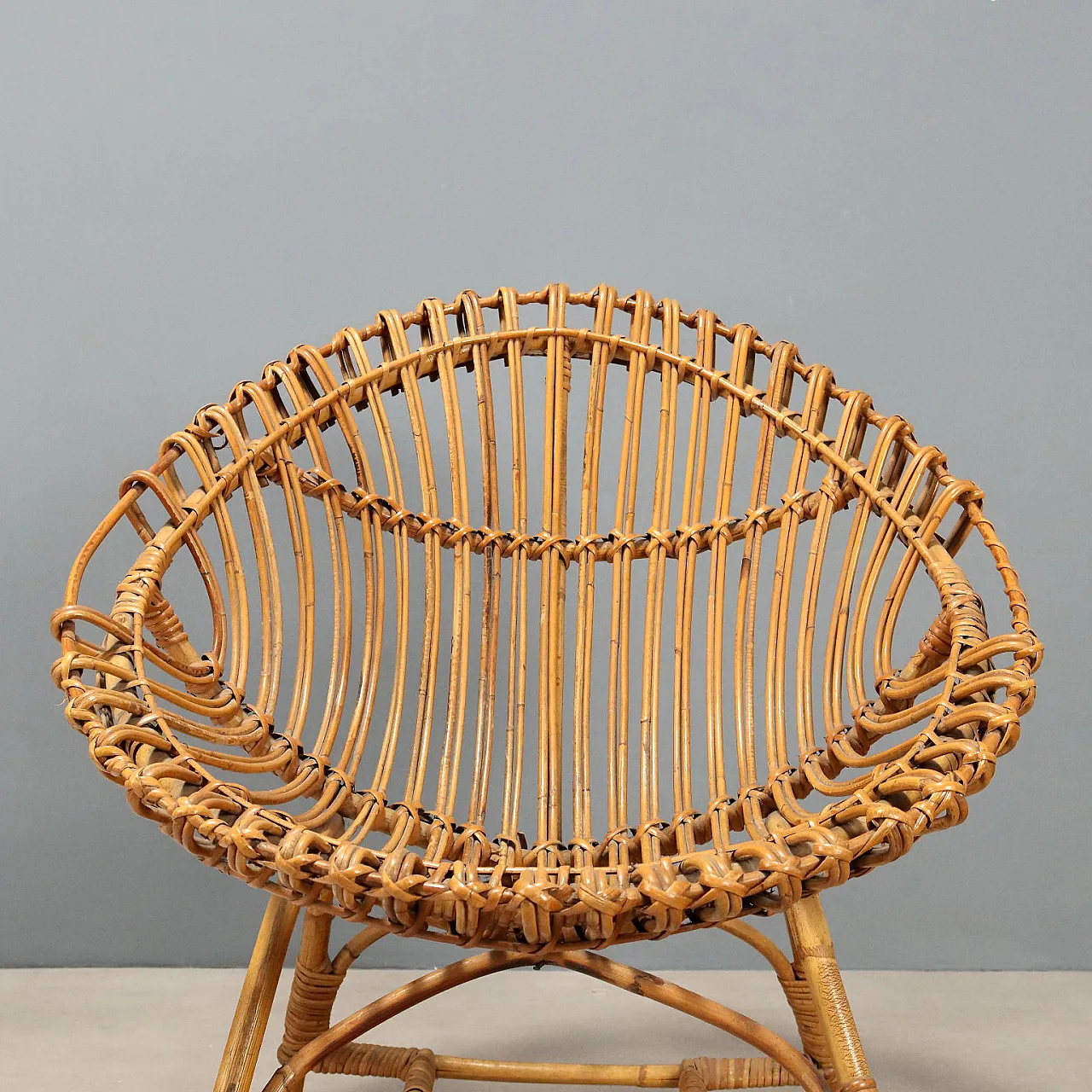 Pair of bamboo armchairs, 1960s 4