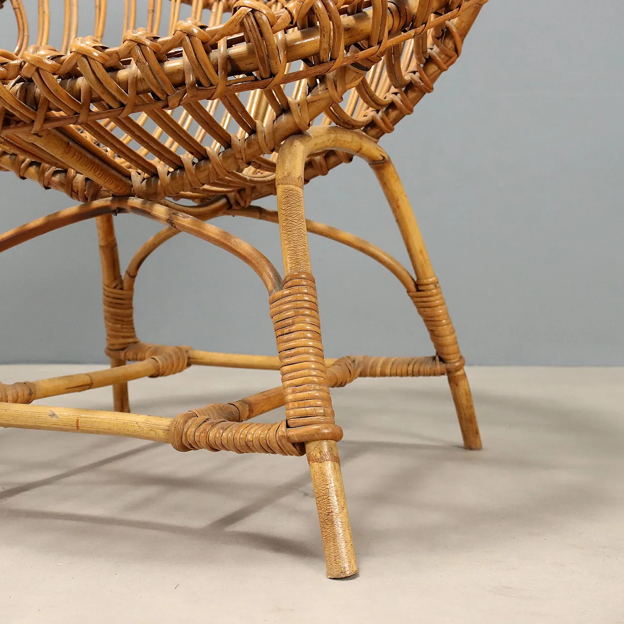 Pair of bamboo armchairs, 1960s 7