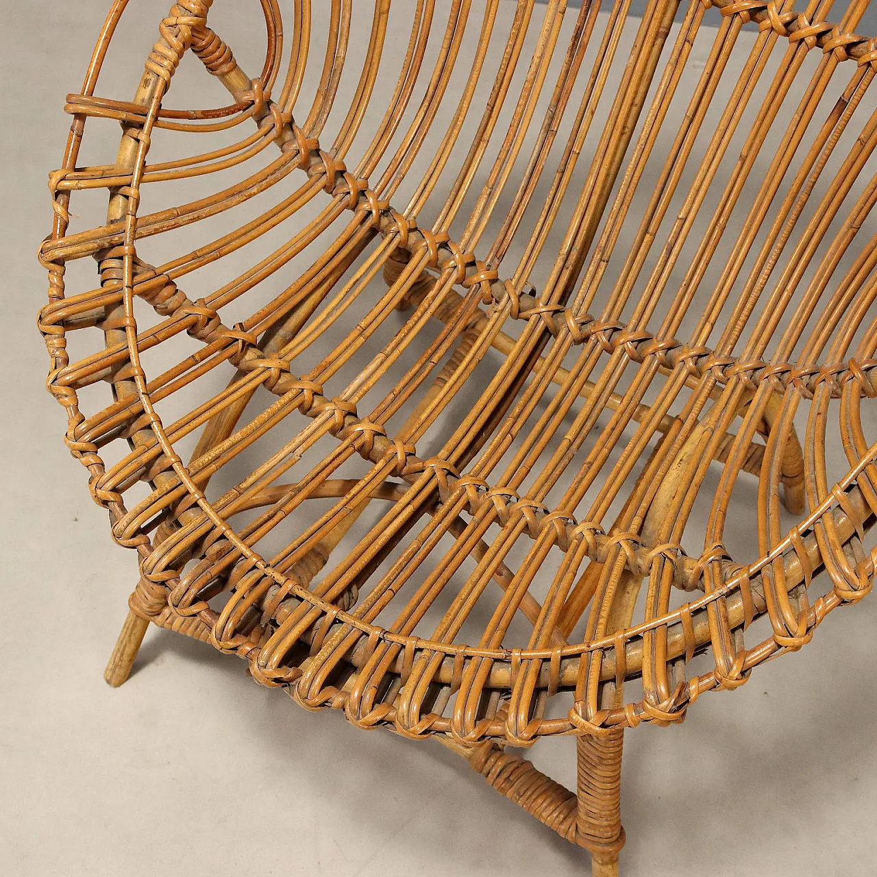 Pair of bamboo armchairs, 1960s 8