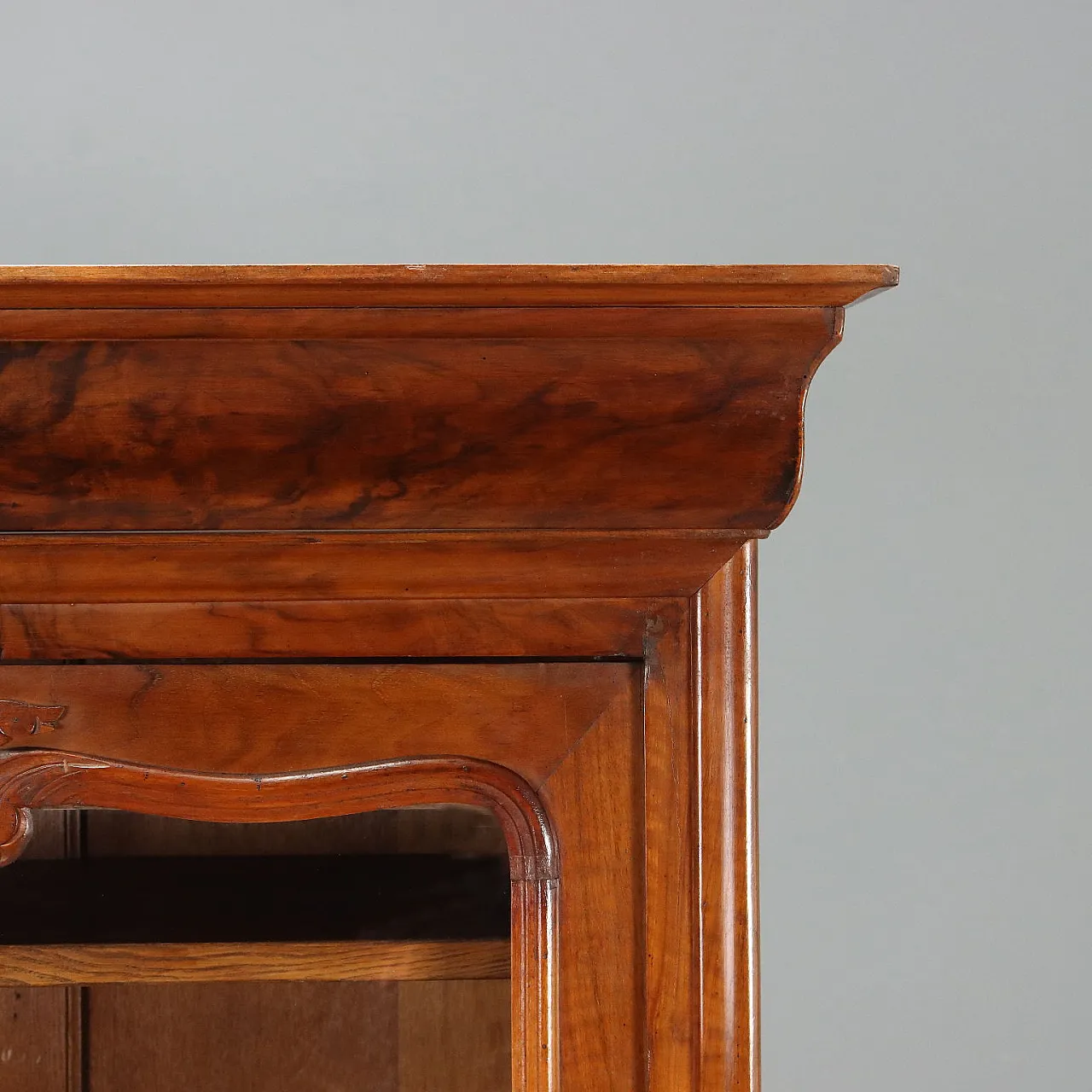 Louis Philippe walnut wardrobe with glass door, 19th century 5