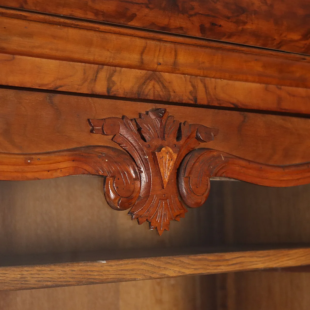 Louis Philippe walnut wardrobe with glass door, 19th century 6