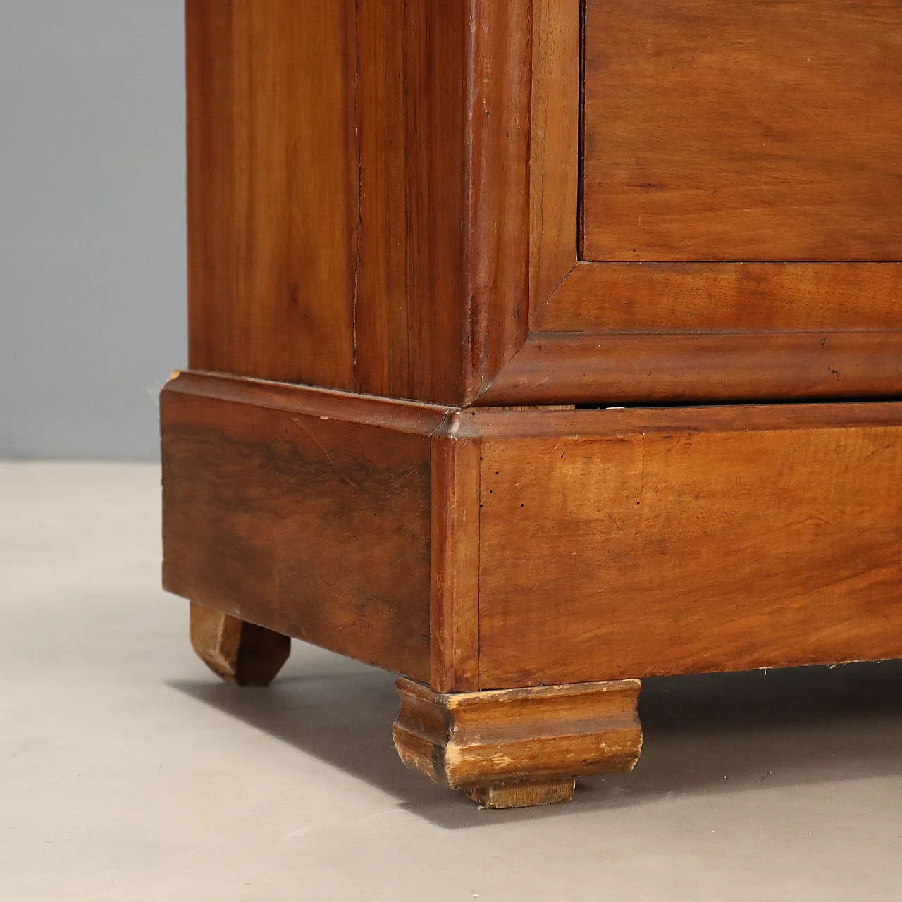 Louis Philippe walnut wardrobe with glass door, 19th century 9