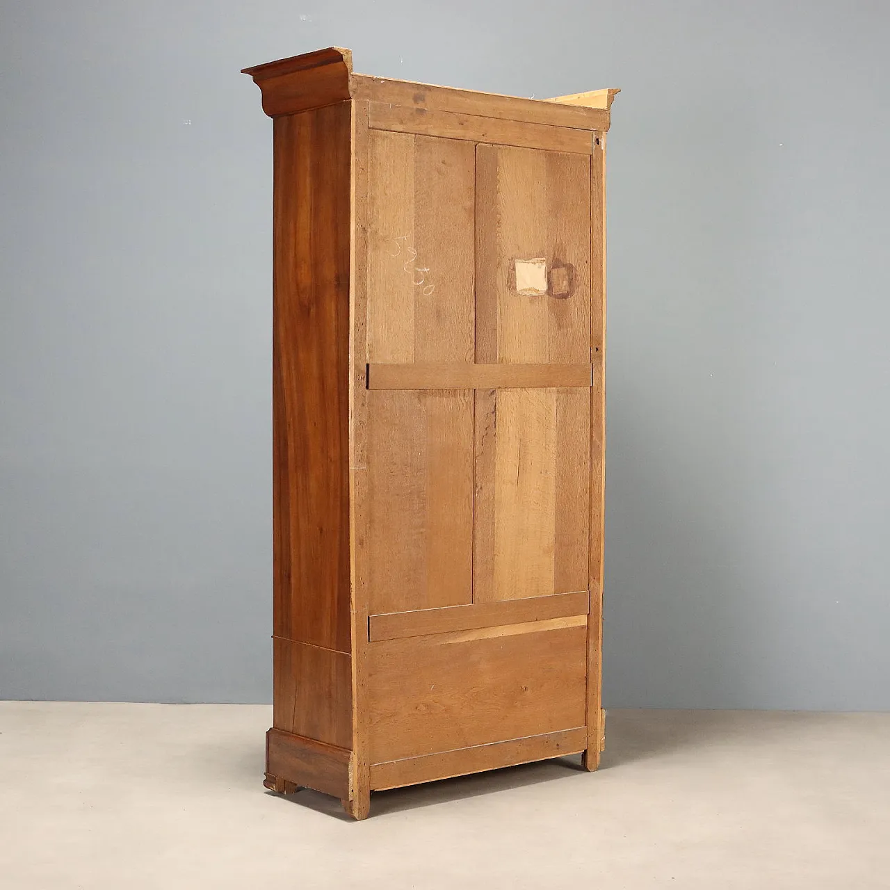 Louis Philippe walnut wardrobe with glass door, 19th century 10