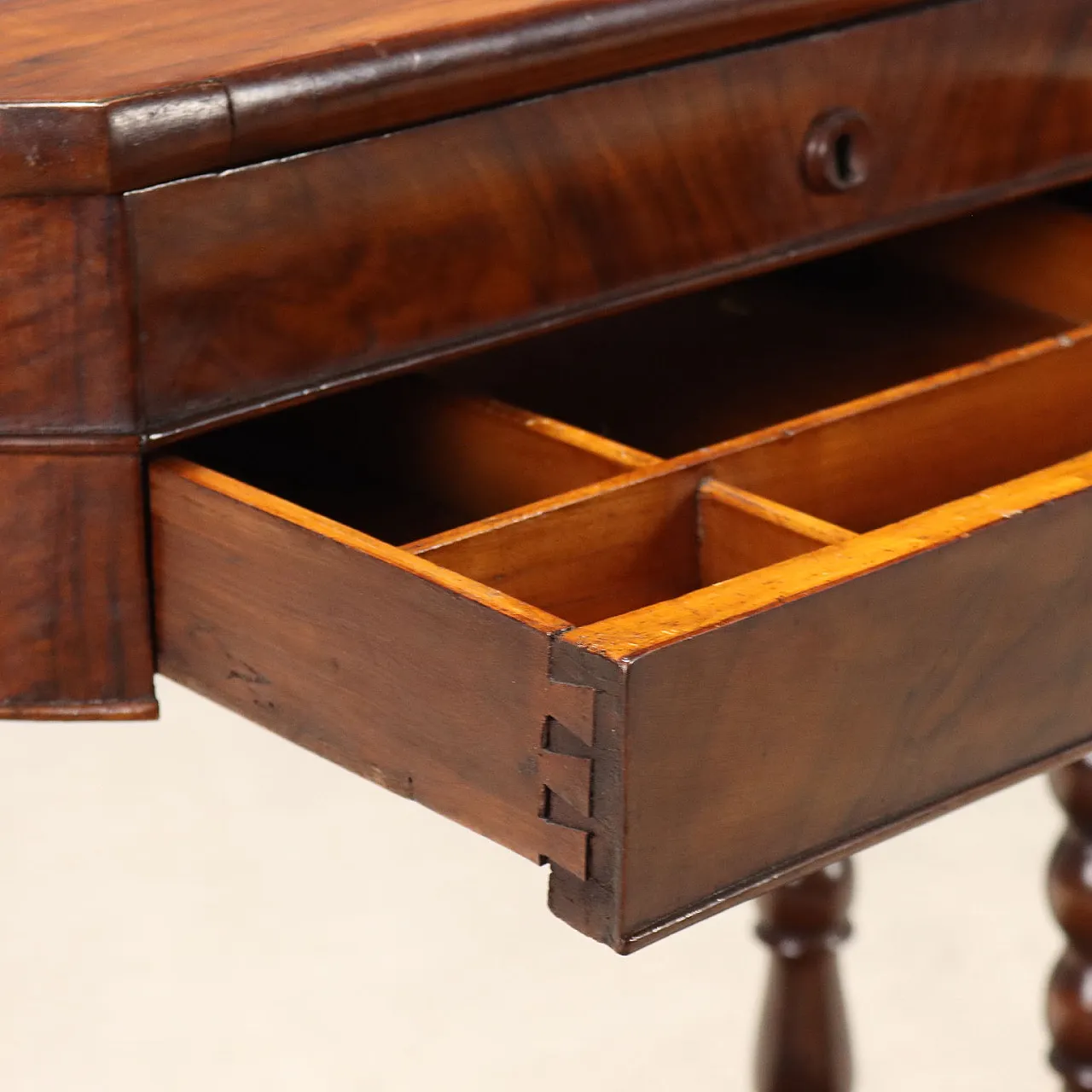 Louis Philippe walnut work table, 19th century 5