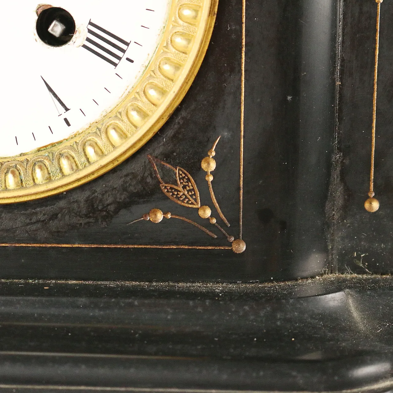 Black marble table clock, 20th century 7