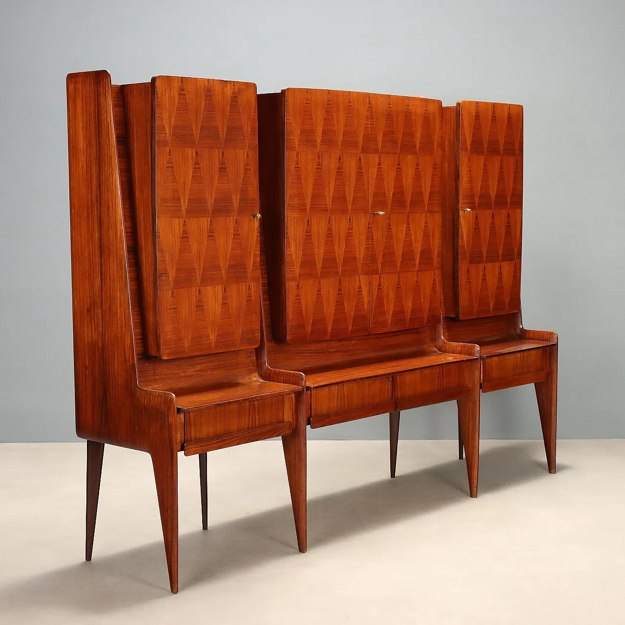 Wooden living room cabinet, 1950s 1