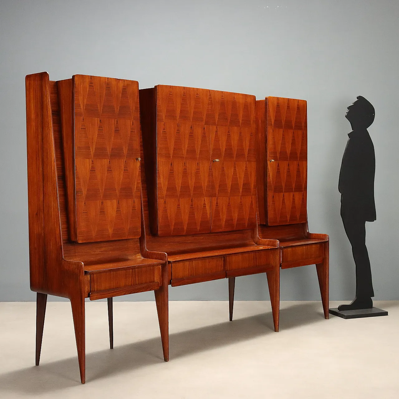 Wooden living room cabinet, 1950s 2