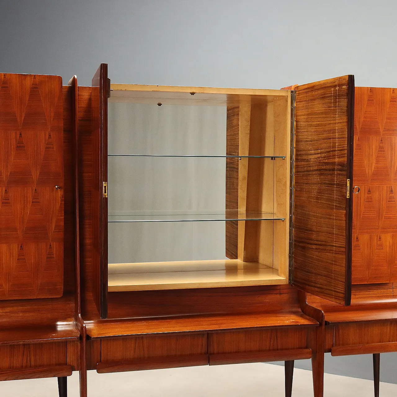 Wooden living room cabinet, 1950s 4