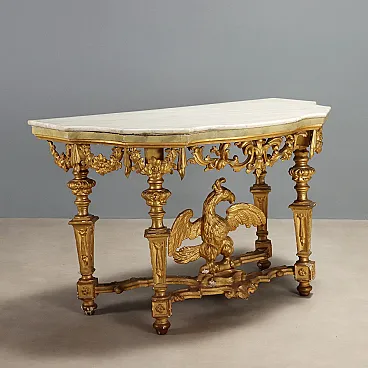 Console in carved and gilded wood, mid-19th century