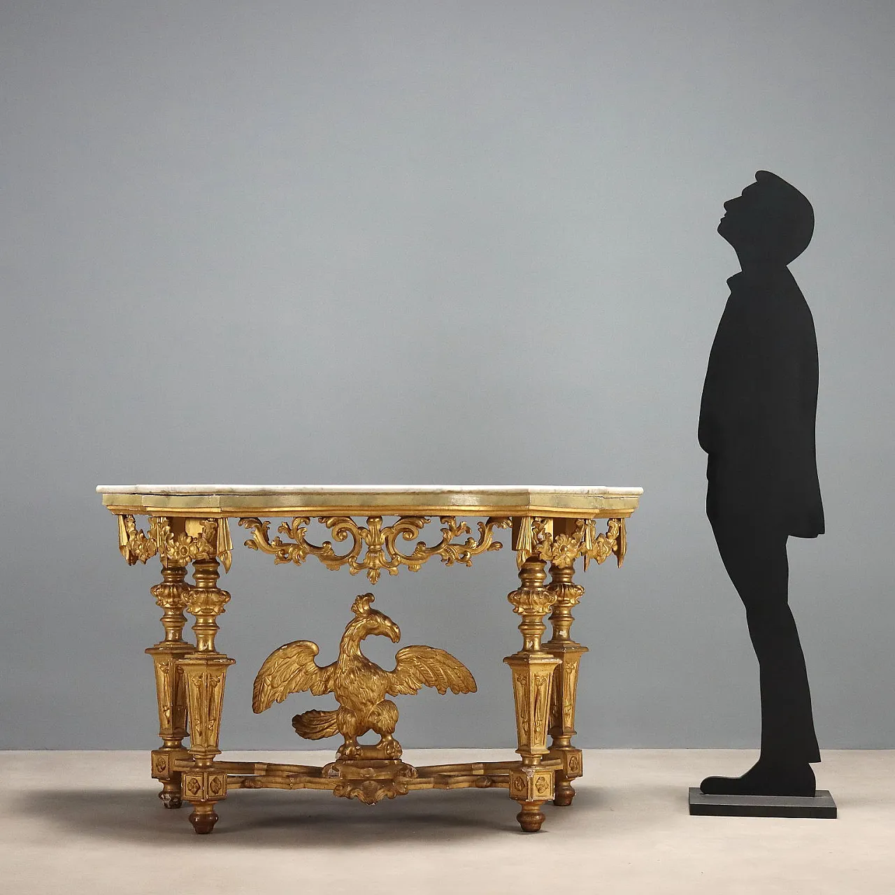 Console in carved and gilded wood, mid-19th century 3