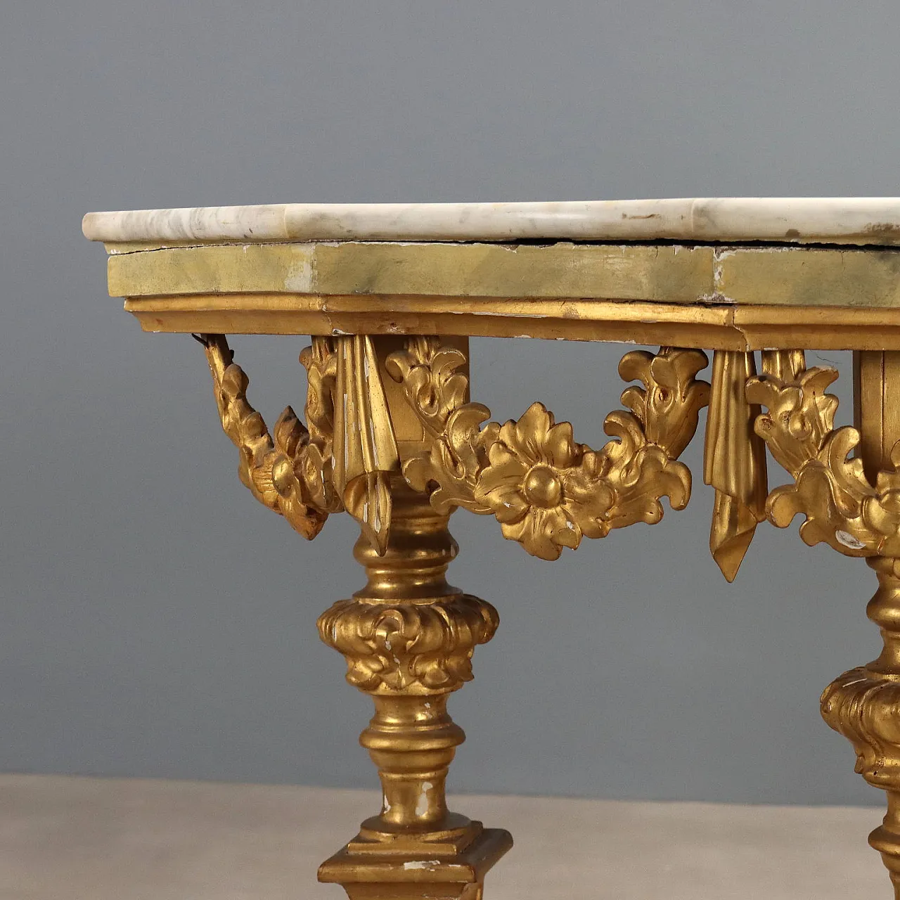 Console in carved and gilded wood, mid-19th century 5