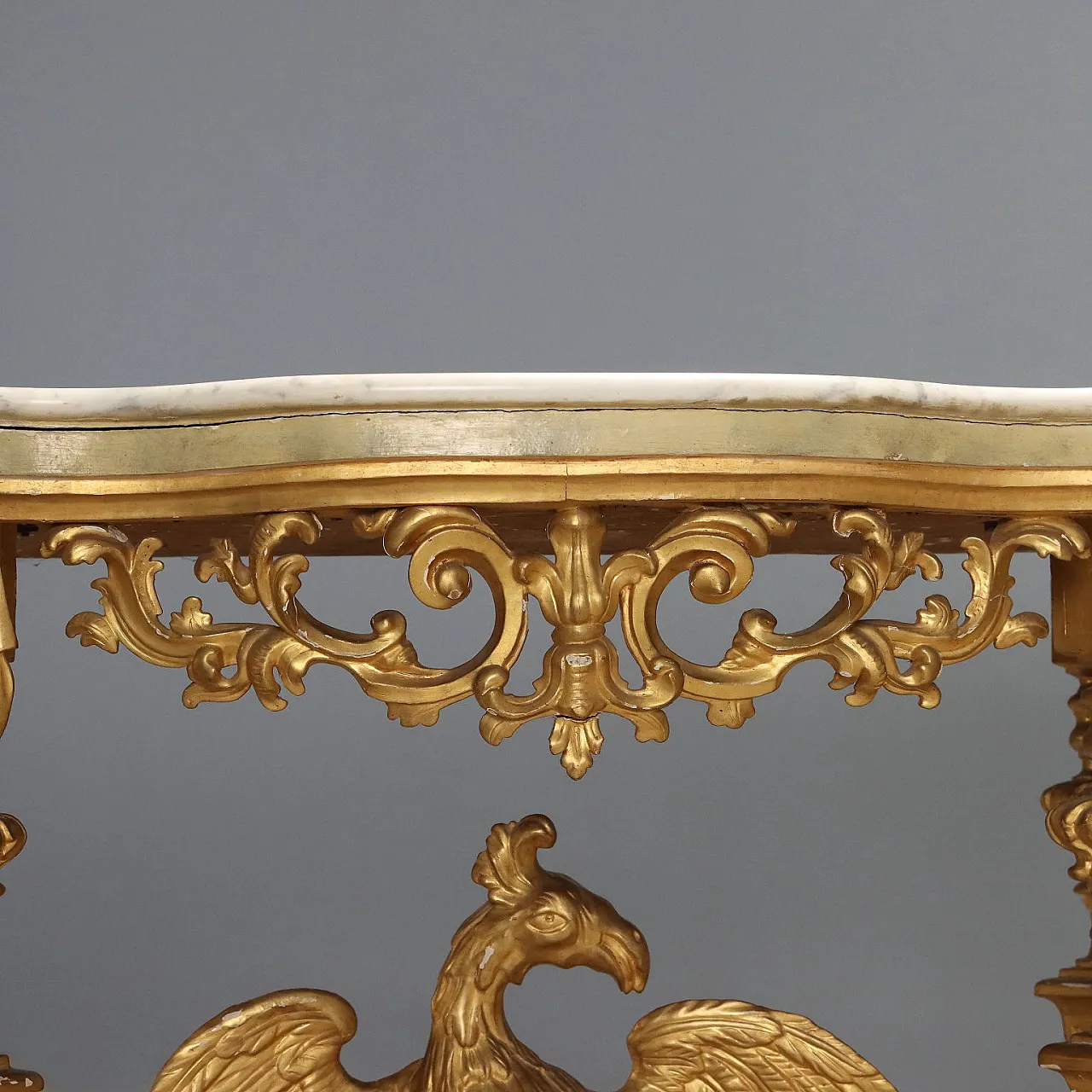 Console in carved and gilded wood, mid-19th century 6