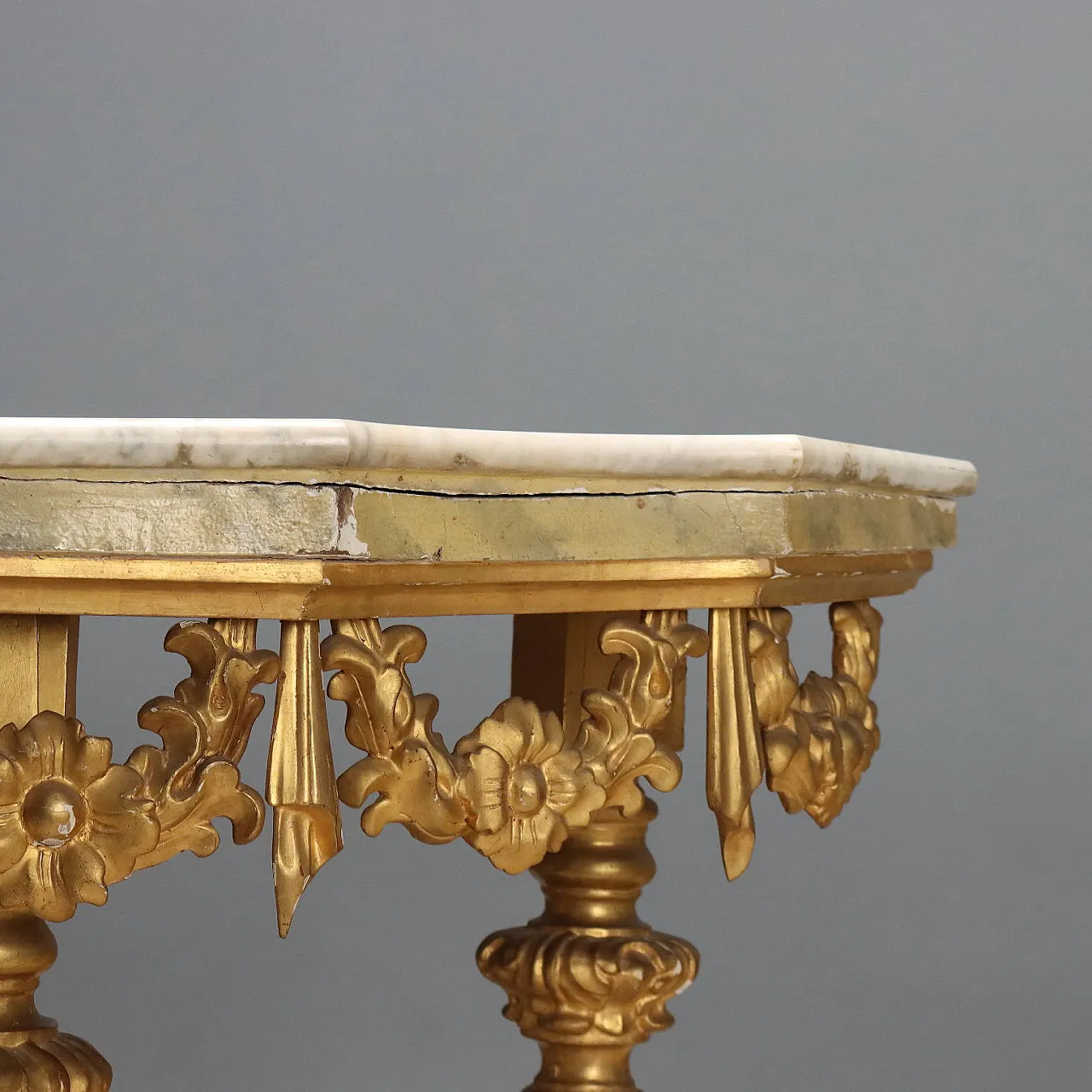 Console in carved and gilded wood, mid-19th century 7