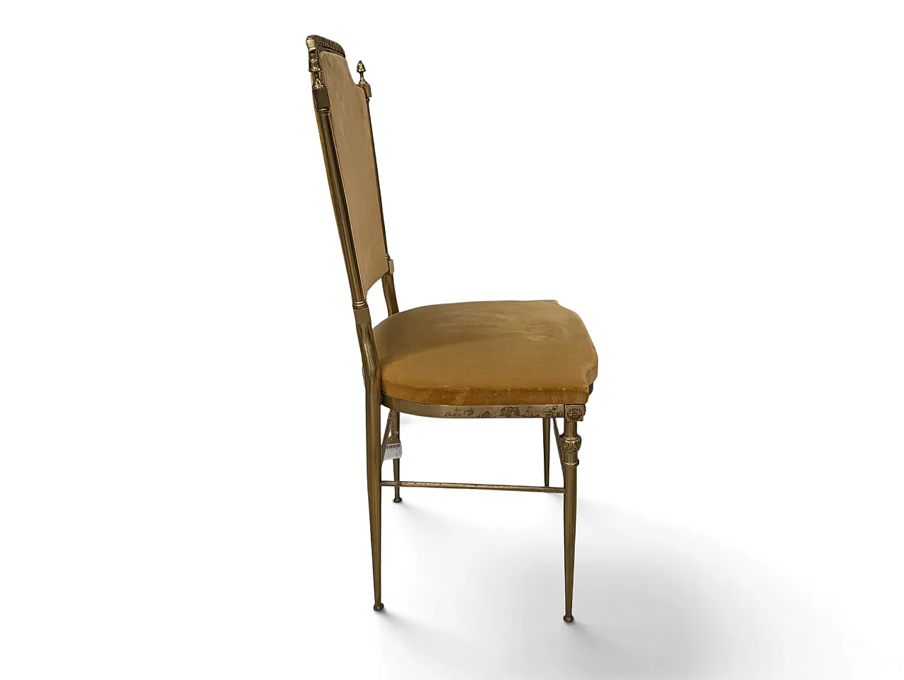 Set of 6 brass and mustard velvet chairs, 1960s 6