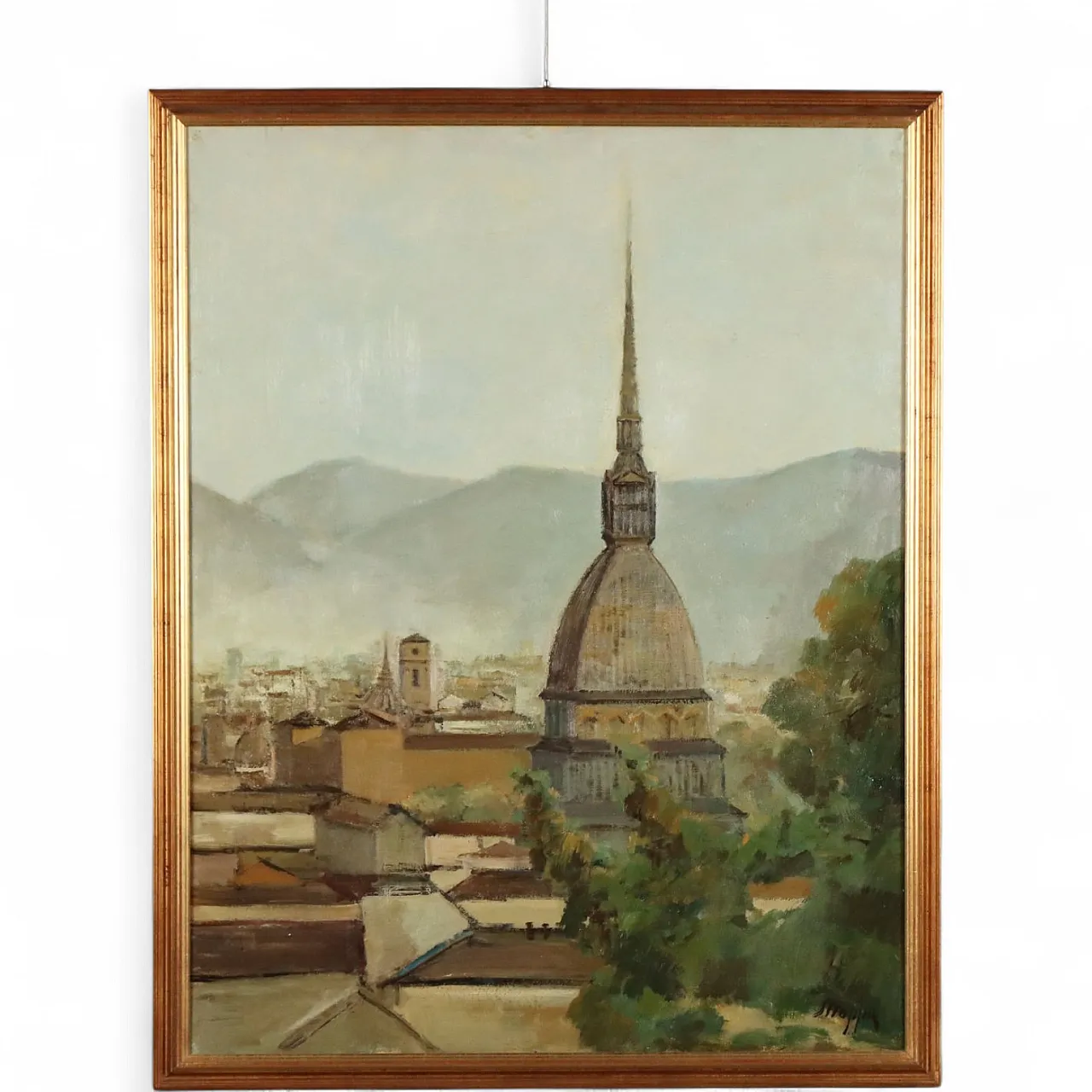 Painting by Leonardo Stroppa, oil on masonite, 20th century 10