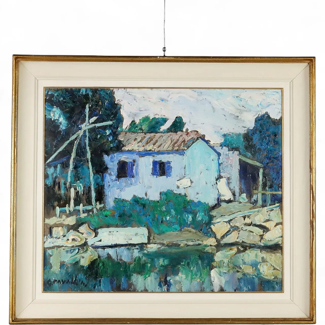 Painting by Giuseppe Cavallini, oil on panel, 20th century 11